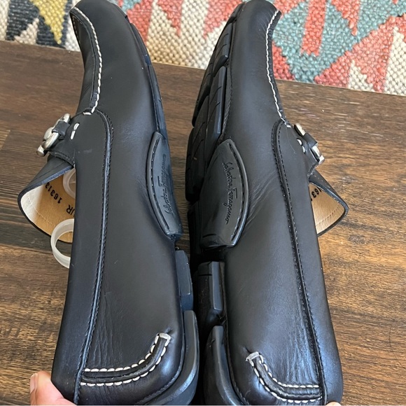 Salvatore Ferragamo ‘Parigi 5’ $795 Horsebit Drives Loafers Black Leather 7.5 - Picture 12 of 17